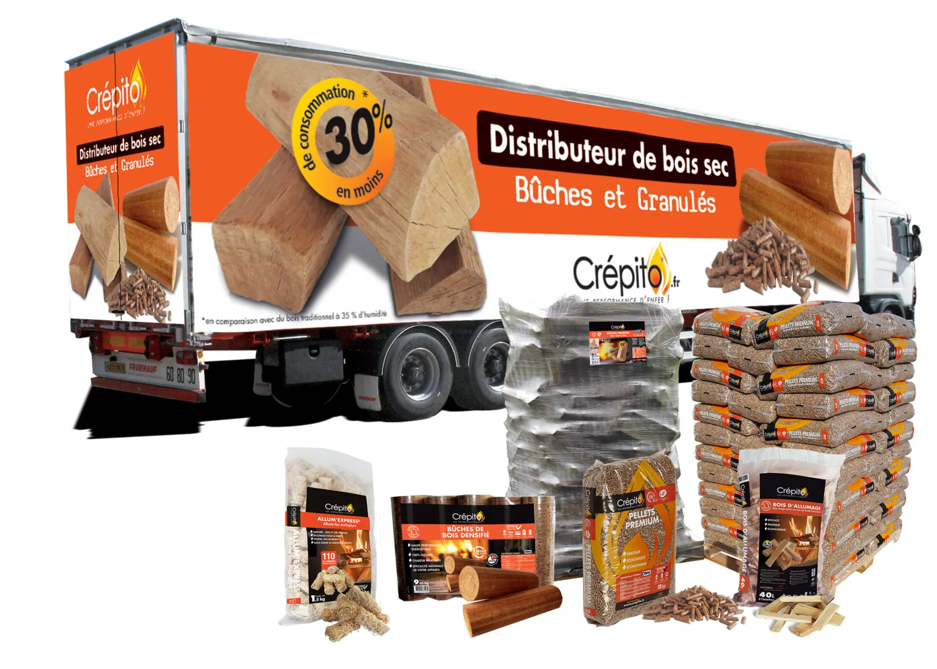 CREPITO_gamme complete_2020 camion transportant un colis express livraison rapide